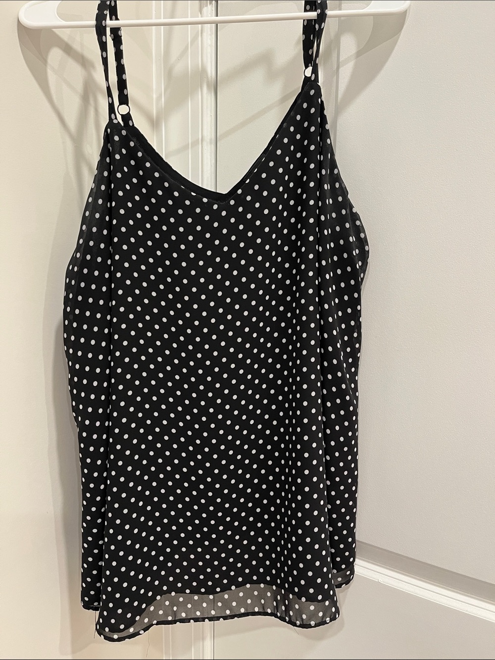 Black Polka Dot Swing Tank Top - Women